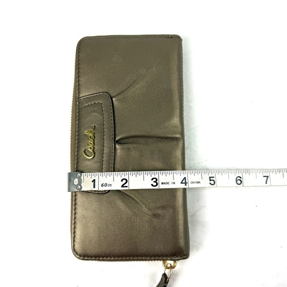 Coach Ashley Wallet Bronze Gold Zip Around Organizer Clutch Liq New - Picture 10 of 10
